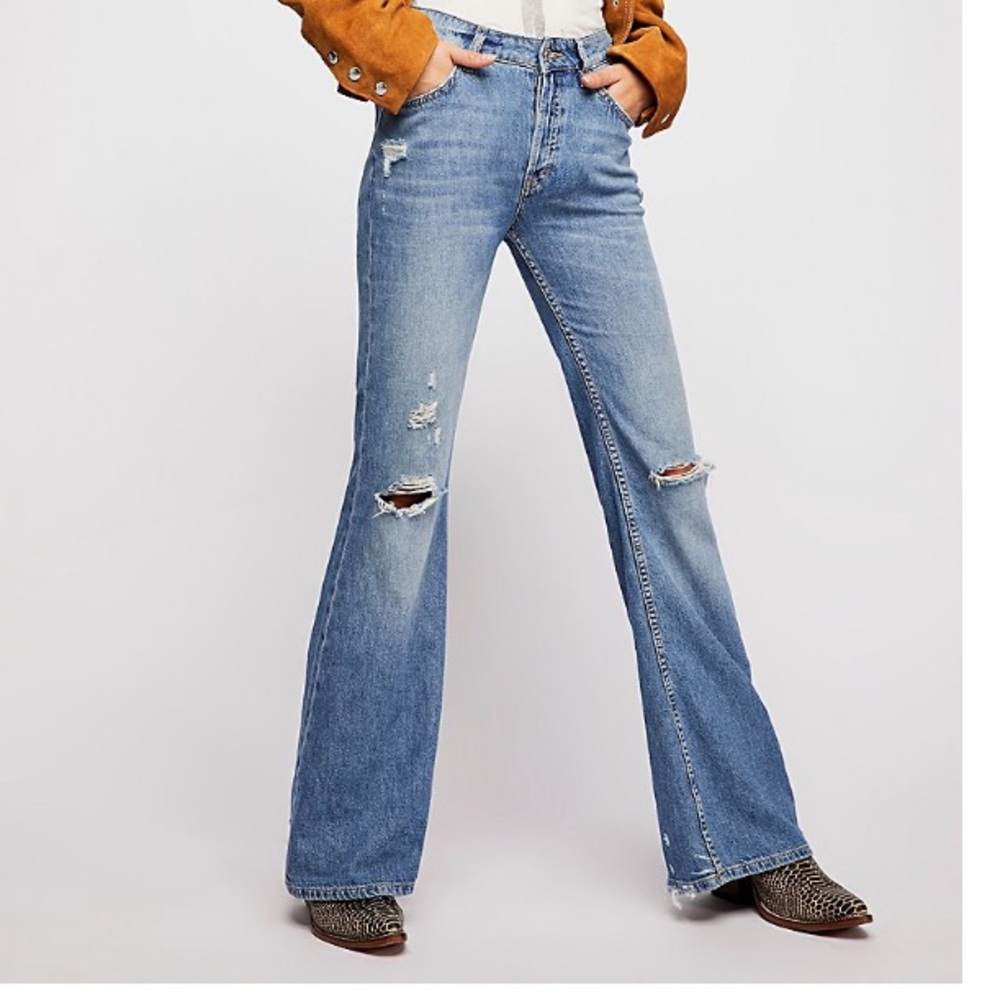 Free People Relaxed Heritage Flare Jeans